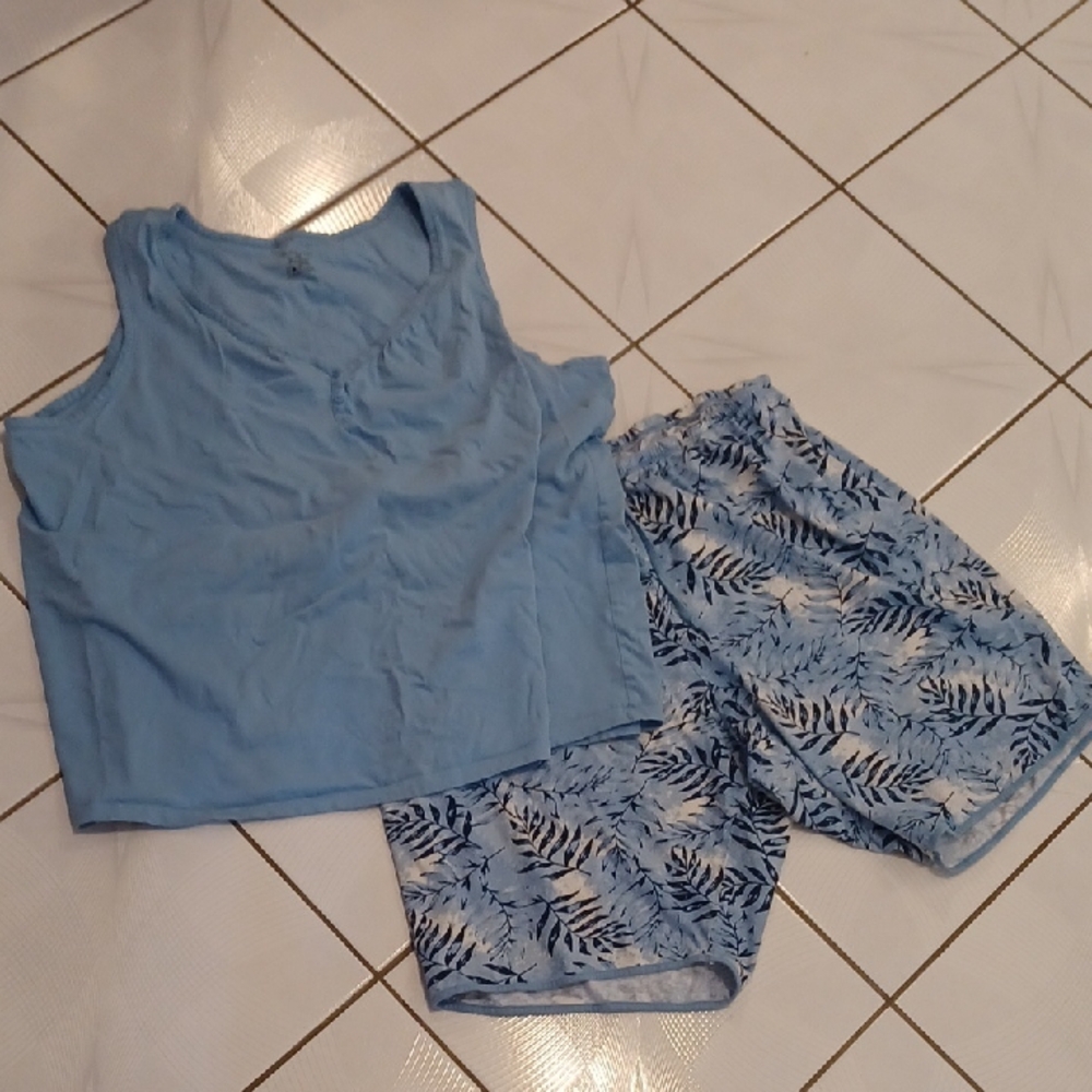 4/$60 Light Blue Cotton Pajama Set - Size 2X (US18)